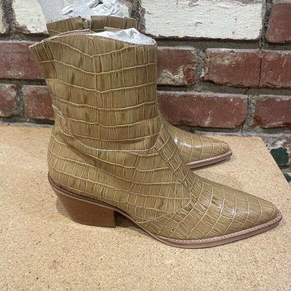 Able Women's Shoes  Leather Croco Embossed Ankle Boots New - Picture 7 of 8